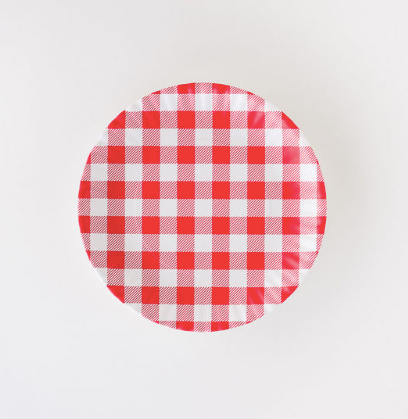 Red Gingham "Paper" Plate