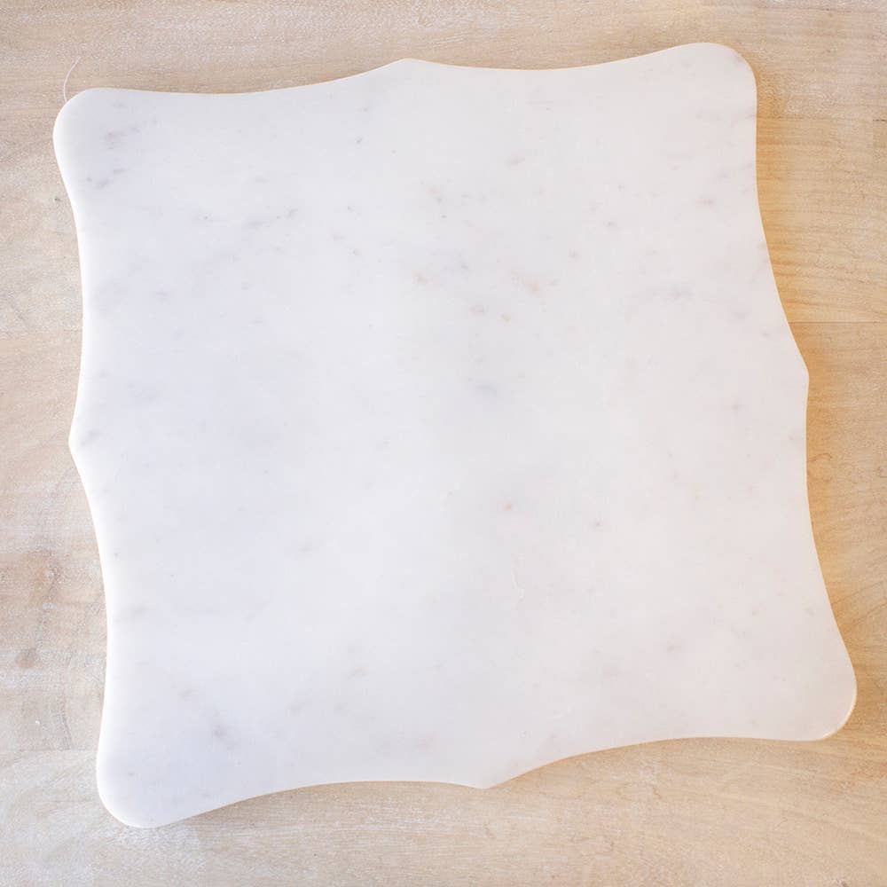 Marble Serving Board   White   12x12