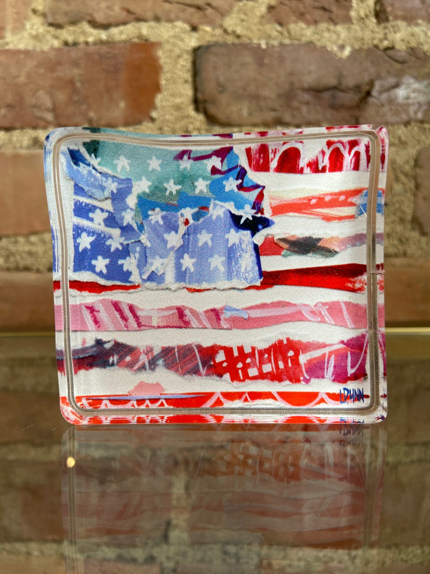 Red Flag, Stars and Stripes Acrylic Block, Bitty Block